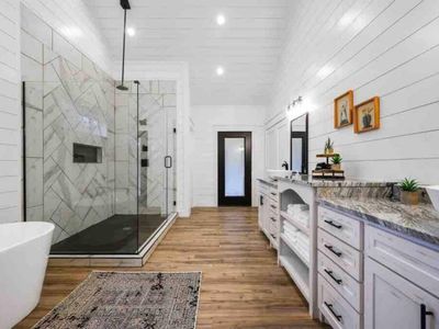 The private Master Bathroom with oversized walk-in shower.
