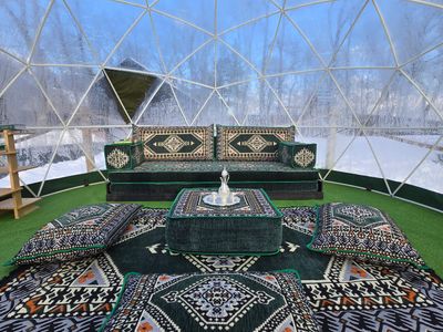 The second igloo takes inspiration from the owners' recent trip to Morocco.