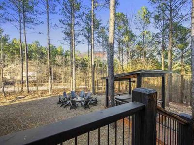 The fire pit in the back yard.