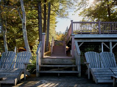 The private dock, looking up toward the house.