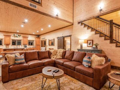 Luxury oversized sectional in the living room.