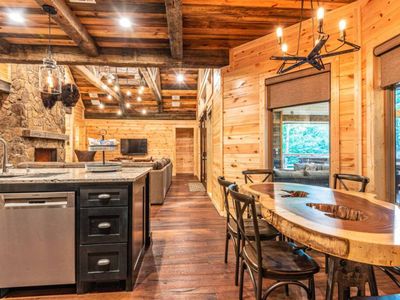 Additional seating can be found in the kitchenette