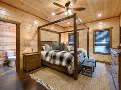The Master Suite with a King bed and private bathroom.