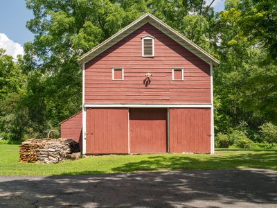 This large barn adds an authentic, country touch.