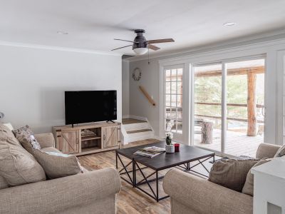 the main living room has access to the front porch