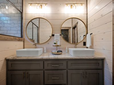 Double vanity in attached bathroom