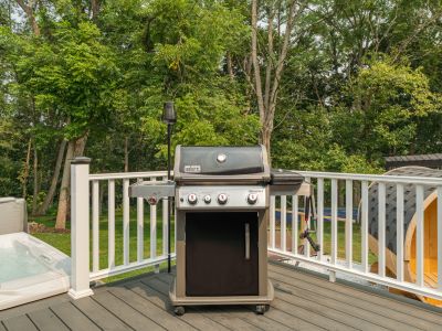 Grill available on the back porch.