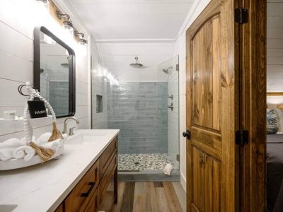 Walk-in shower.