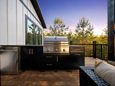 The outdoor grill with propane provided with prep space!