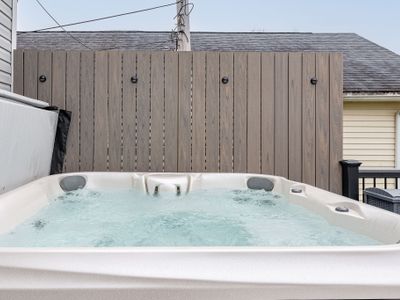 Enjoy the hot tub right on the back deck!
