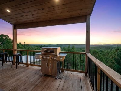 Gas grill, propane provided.