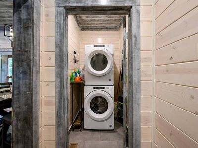 Washer and dryer on the main floor for guest convenience!