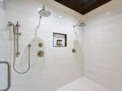 The walk-in shower with double heads!