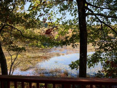 Overlooking the lake from your private peninsula.