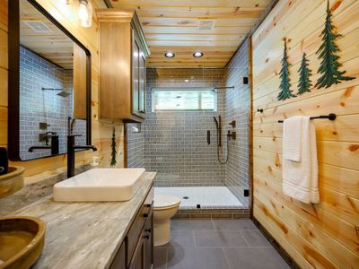 Huge walk-in shower.