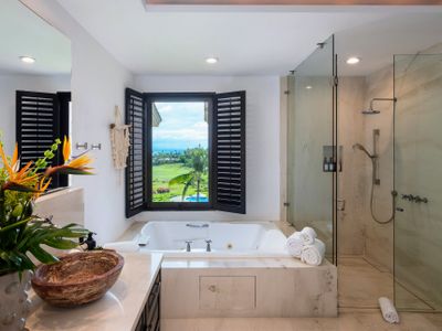 Jetted Tub for Two with a View. Complete with Robes and Luxury Linens