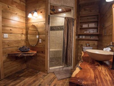 A walk-in shower is just one of the many amenities in this Master Bath!