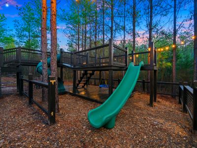 The custom playscape found in the backyard!