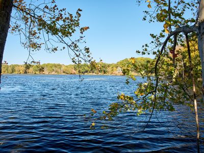 Overlooking the lake from your private peninsula.