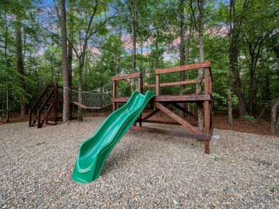 Custom playscape in the backyard.