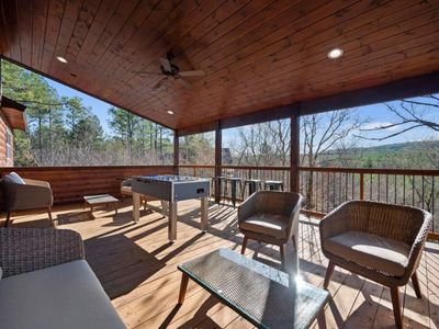 Upstairs Balcony-seating and foosball