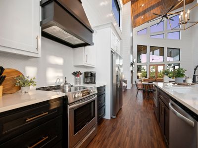 The fully equipped kitchen with stainless steel appliances!