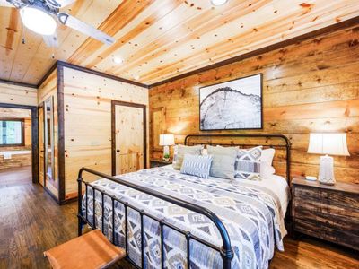 The Master Suite has a King Bed with luxury mattress and bedding.