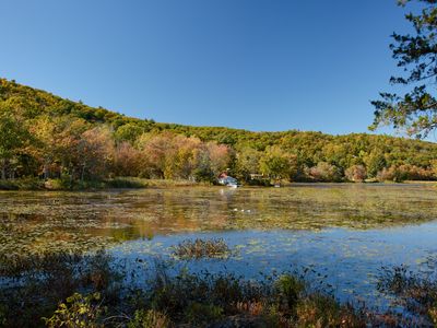 Overlooking the lake from your private peninsula.