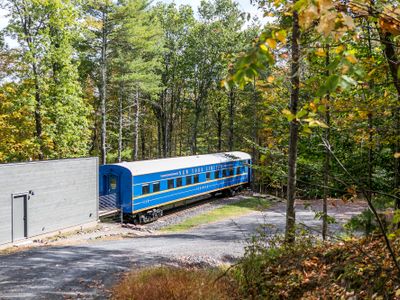 View of railcar from the road