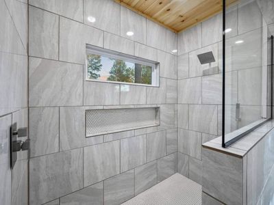 A closer look at the luxurious Master Walk-In shower.