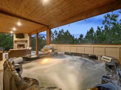 A hot tub to relax under the stars.