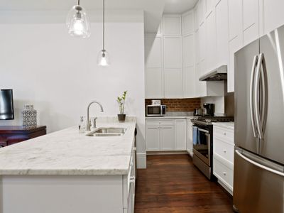 Kitchen space equipped with everything you could need for your perfect stay!