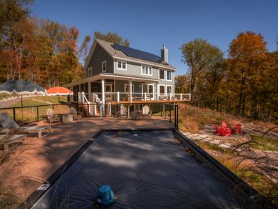 Having a warm fall day? The pool deck is a perfect place to relax and enjoy the sun.