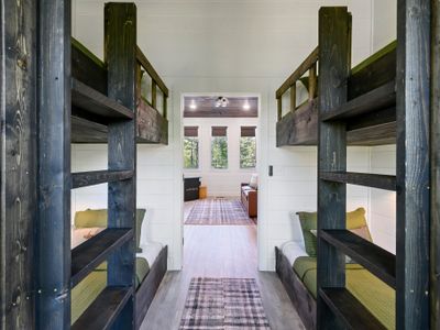Custom built bunk beds in the bunk room.