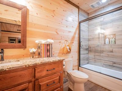 A tub/shower combo.