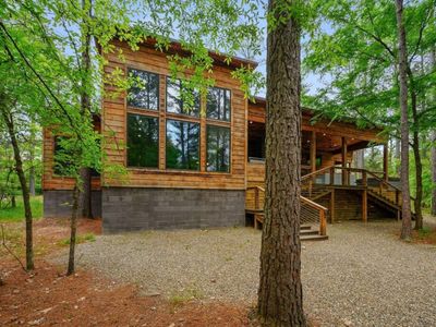 The exterior of the cabin.