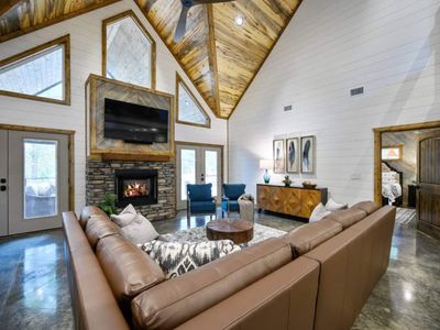 The oversized sectional is perfect for entertaining!
