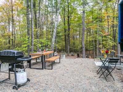 Outdoor dining area.