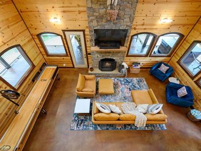 Views of the living room from the loft!