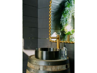 Another view of the pool deck powder room.