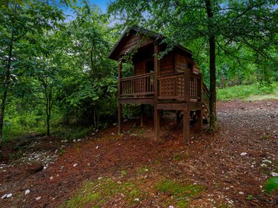 The playhouse for kids in the backyard!