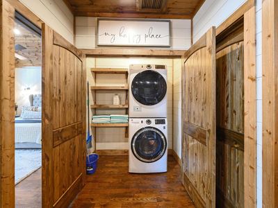 The washer and dryer on the main level.