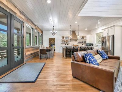 Upon entering the cabin you are greeted with an open-concept layout.