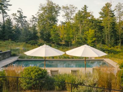 View of the pool from the wrap around deck