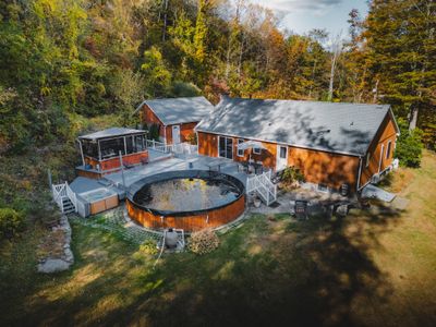 Huge deck with gazebo and hot tub!