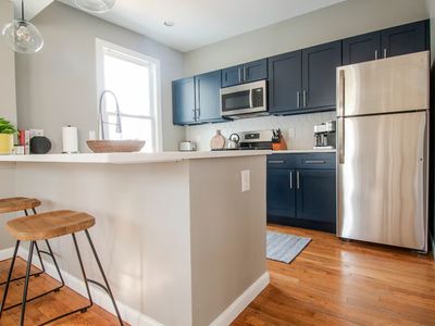 Looking into the kitchen from the dining room