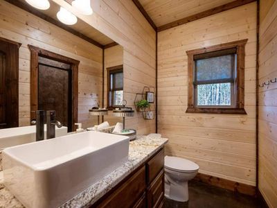 The private bathroom.