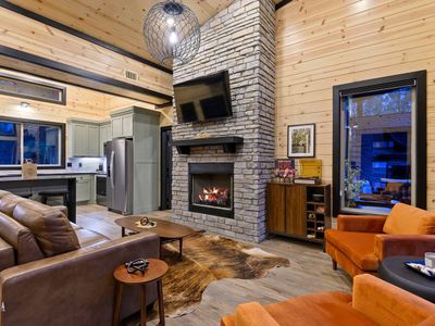 Upon entering the cabin you are greeted by an open floor plan!