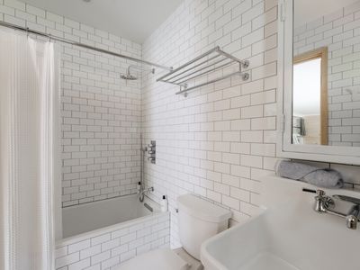 Full bathroom off the bunkroom