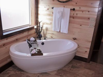 A soaking tub can also be found in the Master Bath